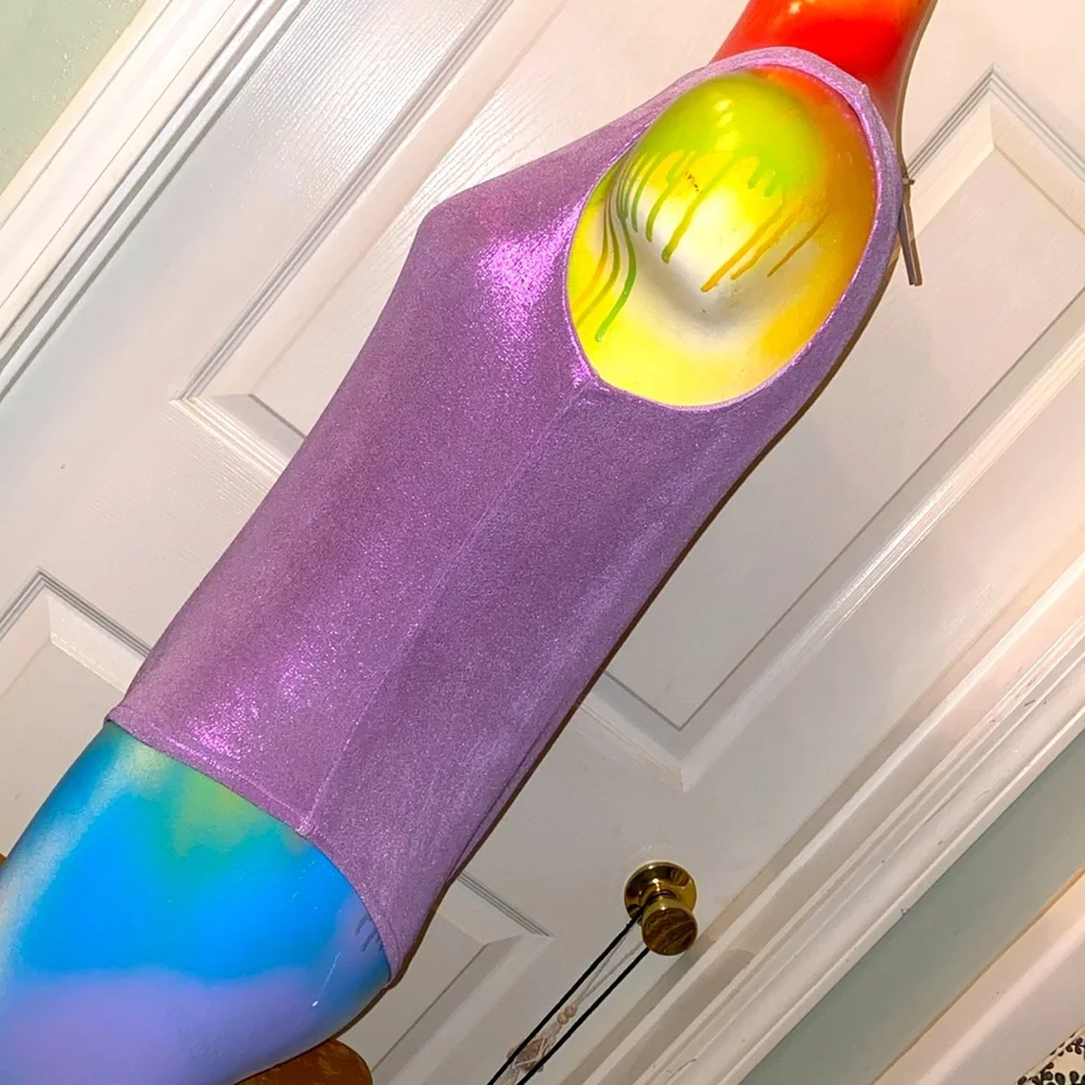 SHE + SKY Lilac Metallic One Piece Bodysuit NWTs - Picture 6 of 10